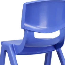 Emma And Oliver 4 Pack Blue Plastic Stack School Chair With 15.5"H Seat, 3rd-7th School Chair -Children Products Store GUEST 3e609fc9 fa31 47c8 acbf bb16bf6594d2