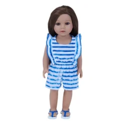 Sophia’s Stripe Romper And Sandals For 18" Dolls, Blue/White