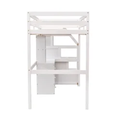Twin Size Loft Bed With Separate Bed, Staircase For Storage, Desk, Shelves And Drawers - ModernLuxe -Children Products Store GUEST 3fd08653 b1ea 4bd8 afb5 98f9917665c6