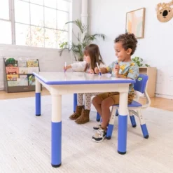 ECR4Kids Rectangle Dry-Erase Activity Table With 2 Adjustable Chairs, 3-Piece -Children Products Store GUEST 45bb9510 d562 45e2 ba79 dad6ddf912e4