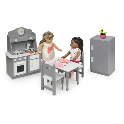 Kitchen Furniture Set For 18" Dolls - Gray/White 6 Kitchen Furniture Set For 18" Dolls - Gray/White - Image 4
