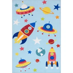 NuLOOM Eddie Outer Space Machine Washable Kids Area Rug -Children Products Store GUEST 461c36d2 3d17 41ff 93fa 9c1e05c9d1d8