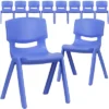 Flash Furniture 10 Pack Plastic Stackable School Chair With 13.25" Seat Height