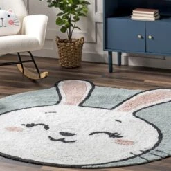 NuLOOM Vera Bunny Machine Washable Kids Area Rug -Children Products Store GUEST 4704ada1 f6d6 4009 ba40 1359cf8e3007