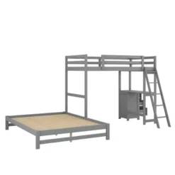 Twin Over Full Bunk Bed With Built-in Desk, Ladder And Three Drawers-ModernLuxe -Children Products Store GUEST 4764c7bf bad2 4371 b22e f5f5137efbe5