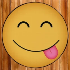 Deerlux Emoji Style Round Funny Smiley Face Kids Area Rug, Hungry Emoji Rug -Children Products Store GUEST 483f7741 b8d9 4025 9586 149dbe86e4af
