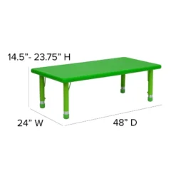 Flash Furniture 24"W X 48"L Rectangular Plastic Height Adjustable Activity Table -Children Products Store GUEST 4aa26844 a6b7 4eee be0d 593c9f36b187