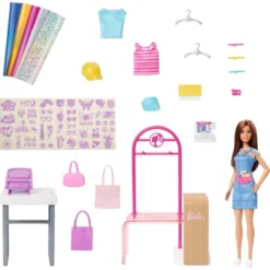 Barbie Make & Sell Boutique Playset With Brunette Doll, Foil Design Tools, Clothes & Accessories -Children Products Store GUEST 4b39837b c015 496f 8a4e 67a1b45baf17