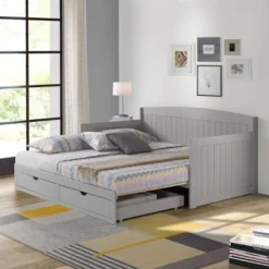King Harmony Daybed With Conversion Dove Gray - Alaterre Furniture 17 King Harmony Daybed With Conversion Dove Gray - Alaterre Furniture -Children Products Store GUEST 4c6a1422 7b3f 40ec ba3a 7b0288f1e89f