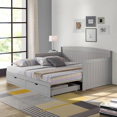 King Harmony Daybed With Conversion Dove Gray - Alaterre Furniture 8 King Harmony Daybed With Conversion Dove Gray - Alaterre Furniture - Image 6