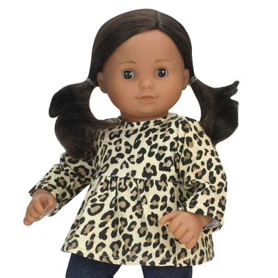 Sophia’s Cheetah Print Tunic And Denim Jeggings Outfit Set For 15'' Dolls, Tan 3 Sophia’s Cheetah Print Tunic And Denim Jeggings Outfit Set For 15'' Dolls, Tan