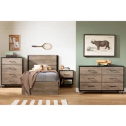 Arlen Mates Bed With 3 Drawers Weathered Oak - South Shore -Children Products Store GUEST 4e765bfd 4f51 4a12 8680 702725ea0eb8