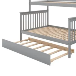 Twin Over Full Bunk Bed With Trundle Bed And Staircase-ModernLuxe -Children Products Store GUEST 4e9bb418 7866 44bc b65d feac11041b28