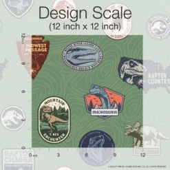 Jurassic World Badges Peel And Stick Wallpaper Green - RoomMates -Children Products Store GUEST 4f3f70b8 1197 49b2 a36c 81b6fef1020d