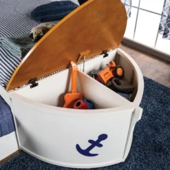 Twin Collindale Boat Design Kids' Bed With Trundle White/Oak - MiBasics -Children Products Store GUEST 526f81e3 94fc 47fa 8482 613334bb8c06