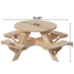 Gardenised Wooden Kids Round Picnic Table Bench, Outdoor Children's Backyard Table, Crafting, Dining, And Playtime Patio Table -Children Products Store GUEST 54187056 0d41 44f3 bb7a 7cbb6dbf48e6