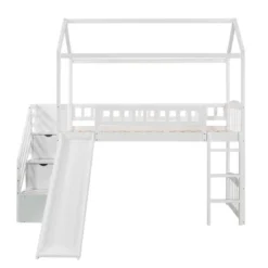 Twin Size House Shape Loft Bed With Two Drawers And Slide - ModernLuxe -Children Products Store GUEST 549e1925 4300 4772 afd6 22fce3e77a2e