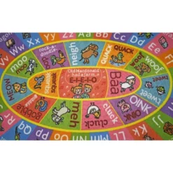KC CUBS Boy & Girl Kids ABC Alphabet W/ Animals & Sounds Educational Learning & Fun Game Play Nursery Bedroom Classroom Oval Rug Carpet -Children Products Store GUEST 54e39233 271e 4a46 bf2b c7eb62732826