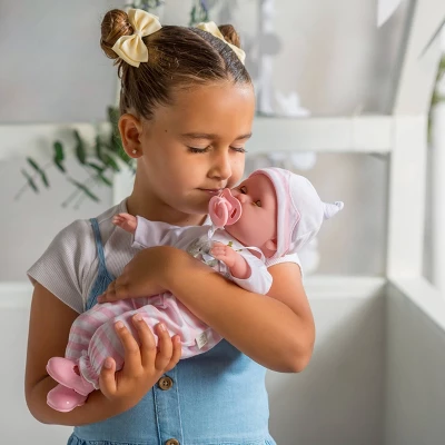 JC Toys Berenguer Boutique 10 Piece Gift Set Pink 15" Realistic Soft Body Baby Doll - Open/Close Eyes 4 JC Toys Berenguer Boutique 10 Piece Gift Set Pink 15" Realistic Soft Body Baby Doll - Open/Close Eyes - Image 2