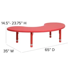 Flash Furniture 35"W X 65"L Half-Moon Plastic Height Adjustable Activity Table -Children Products Store GUEST 595712a0 3678 431e ada6 f18d62b22295