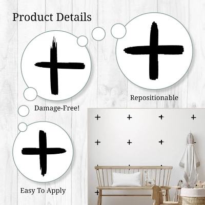 Black Watercolor Swiss Crosses Wall Decor - Decalcomania 6 Black Watercolor Swiss Crosses Wall Decor - Decalcomania - Image 4