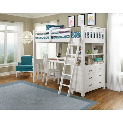 Twin Highlands Loft Bed With Desk And Chair White - Hillsdale Furniture 3 Twin Highlands Loft Bed With Desk And Chair White - Hillsdale Furniture