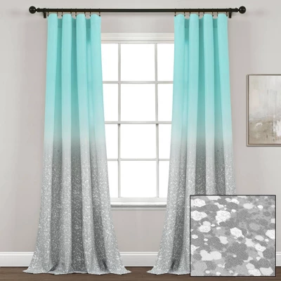 52"x84" Set Of 2 Glitter Ombre Metallic Print Window Curtain Panels - Lush Décor 8 52"x84" Set Of 2 Glitter Ombre Metallic Print Window Curtain Panels - Lush Décor - Image 6