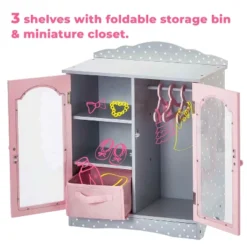 Olivia's Little World Polka Dots Princess Toy Closet With Hangers For 18" Dolls, Gray/Pink -Children Products Store GUEST 5db30c52 316e 46f0 9843 c437713b5ff6