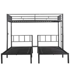 Twin Over Twin Metal Triple Bunk Bed With Ladder-ModernLuxe -Children Products Store GUEST 5e3ab8fd 1b3b 4e8e bb7b a31ededabbfb