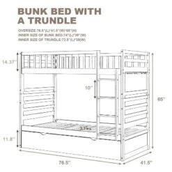 Twin Over Twin Wood Bunk Bed With Safety Rail And Movable Trundle-ModernLuxe -Children Products Store GUEST 5e4b10c2 0925 45e8 bf36 44c414a1724b
