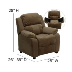 Emma And Oliver Deluxe Padded Contemporary Kids Recliner With Storage Arms -Children Products Store GUEST 5e559181 9edd 450a 9ecd d8c9ef8d311e