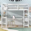 Wooden Loft Bed With Desk, Ladder And Shelves-ModernLuxe -Children Products Store GUEST 5f938ce2 4682 4d7a 802d fdbda17db883