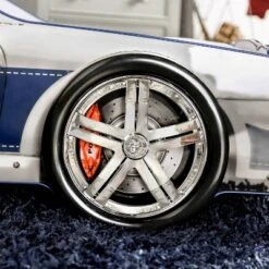 Twin Quessa Police Car Bed With Led Headlight Chair Black/White - HOMES: Inside + Out -Children Products Store GUEST 604f8429 bc1f 429f 90dc ecaedd85a268