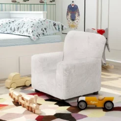 Nuea Faux Fur Kids' Chair White - Homes: Inside + Out