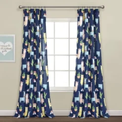 52"x84" Make A Wish Southwest Llama Cactus Window Curtain Panels Set - Lush Décor -Children Products Store GUEST 65783249 d88a 48f9 85ec 1564cb76ed5c