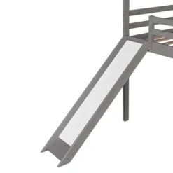 House Shape Twin Size Loft Bed With Slide, Gray - ModernLuxe -Children Products Store GUEST 6766c590 1462 4c69 a92e 5d5dc2db3247