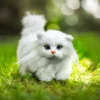 The Queen's Treasures White Long Hair Kitty Cat Pet For 18 Inch Dolls