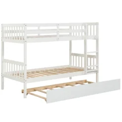 Twin Over Twin Wood Bunk Bed With Trundle, Safety Rail And Ladder-ModernLuxe 14 Twin Over Twin Wood Bunk Bed With Trundle, Safety Rail And Ladder-ModernLuxe -Children Products Store GUEST 69b66f23 2c3c 4c06 b01b 6daa9181e388