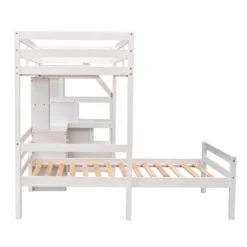 Twin Size Loft Bed With Separate Bed, Staircase For Storage, Desk, Shelves And Drawers - ModernLuxe -Children Products Store GUEST 6a4be7d3 b471 4d2b 9e76 2701e3450443