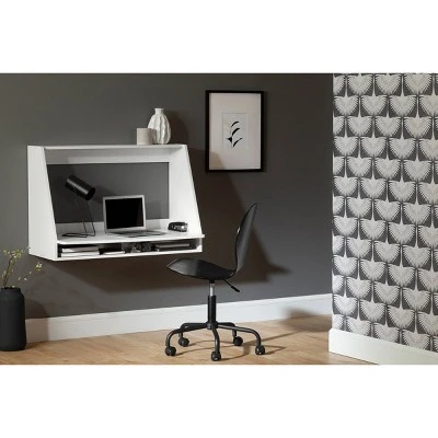 Interface Wall Mount Desk Pure White - South Shore 2 Interface Wall Mount Desk Pure White - South Shore