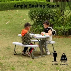 Foldable White Kids' Picnic Table Bench Outdoor Portable Children's Backyard Table, Crafting, Dining, And Playtime Patio Table 14 Foldable White Kids' Picnic Table Bench Outdoor Portable Children's Backyard Table, Crafting, Dining, And Playtime Patio Table -Children Products Store GUEST 6d36c931 4601 46f7 b622 6c2c792bf4af