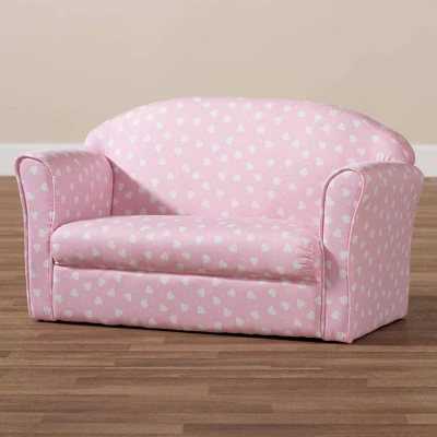 Erica Heart Upholstered Kids' 2 Seater Sofa Pink - Baxton Studio 8 Erica Heart Upholstered Kids' 2 Seater Sofa Pink - Baxton Studio - Image 6