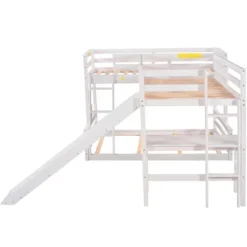 Twin Over Full Bunk Bed With Twin Size Loft Bed With Desk, Slide And Full Length Rail - ModernLuxe 17 Twin Over Full Bunk Bed With Twin Size Loft Bed With Desk, Slide And Full Length Rail - ModernLuxe -Children Products Store GUEST 6e46c6cf 72b4 40b2 b91f e8691a108d8c