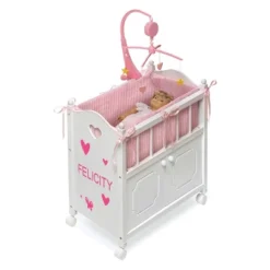 Badger Basket Cabinet Doll Crib With Gingham Bedding And Free Personalization Kit - White/Pink -Children Products Store GUEST 6f8c47a0 3671 41ba 8704 a93504dcec33