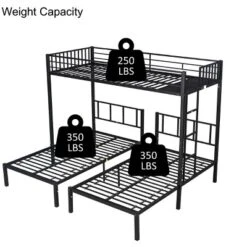 Twin Over Twin Metal Triple Bunk Bed With Ladder-ModernLuxe -Children Products Store GUEST 71291c91 7d24 44af bcdd b541833046c6