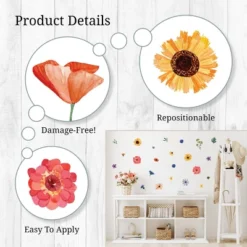Watercolor Wildflowers Wall Decor - Decalcomania -Children Products Store GUEST 7190a0a9 df23 4cd2 8180 1b6eb43a75cf