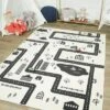 4'1"x5'6" Roadmap Black/White Rug - Balta Rugs 1 4'1"x5'6" Roadmap Black/White Rug - Balta Rugs -Children Products Store GUEST 7197c780 a23b 4eb7 9155 37cc727979cf