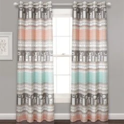52"x84" Set Of 2 Llama Striped Room Darkening Curtain Panels - Lush Décor -Children Products Store GUEST 758c3577 ddaf 438e 80c5 d003e3376a54