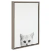 24" X 18" Kitty Framed Canvas Art Gray - Uniek -Children Products Store GUEST 76b8d1be 690d 43b9 9599 ff1fd3070488