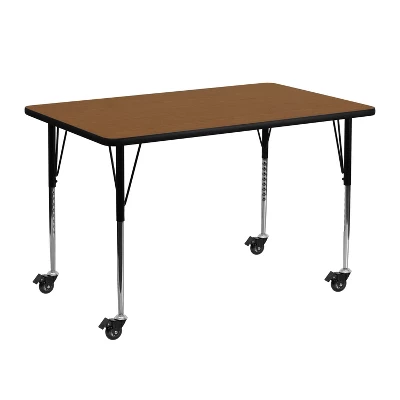 Emma And Oliver Mobile 24x48 Rectangle HP Laminate Adjustable Activity Table 4 Emma And Oliver Mobile 24x48 Rectangle HP Laminate Adjustable Activity Table - Image 2